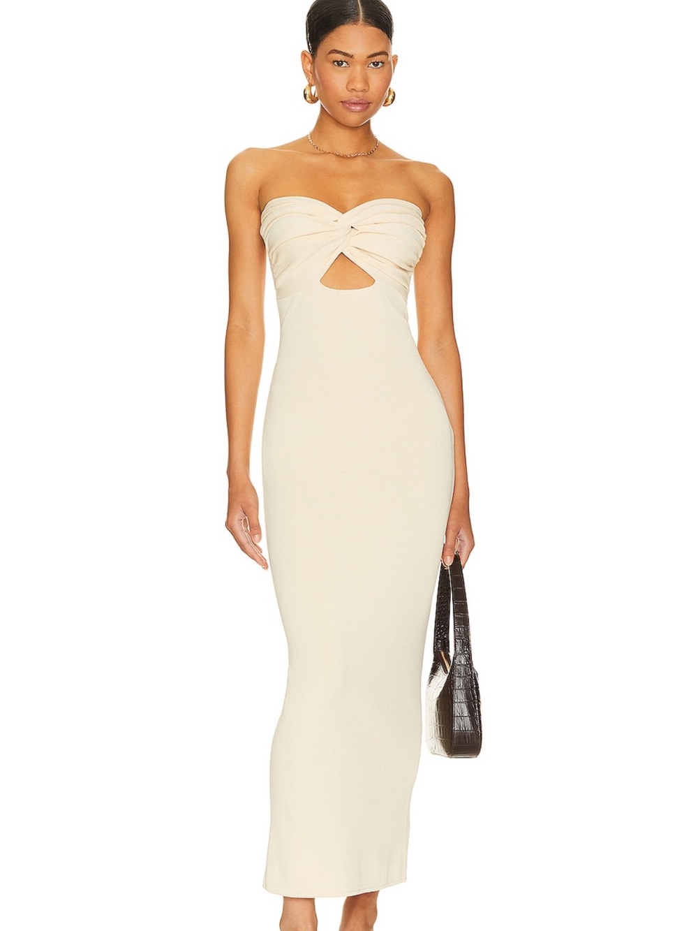 SNDYS Maia Maxi dress - Strapless Twist Front Cream XXS
